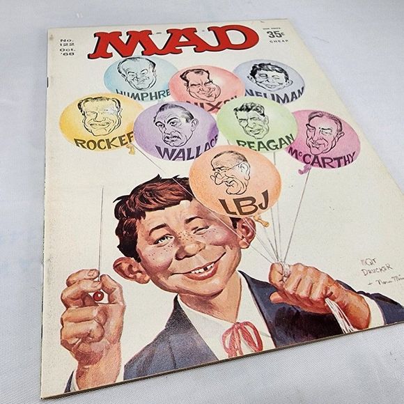 Mad Magazine Issue #122 October 1968 LBJ, Regan, President Edition Norman Mingo - Picture 3 of 8